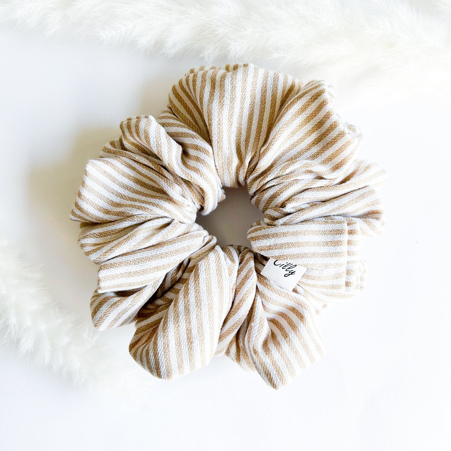 Gigi XL Scrunchie streep beige