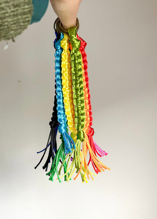 Satijnen bag charm/ Sleutelhanger