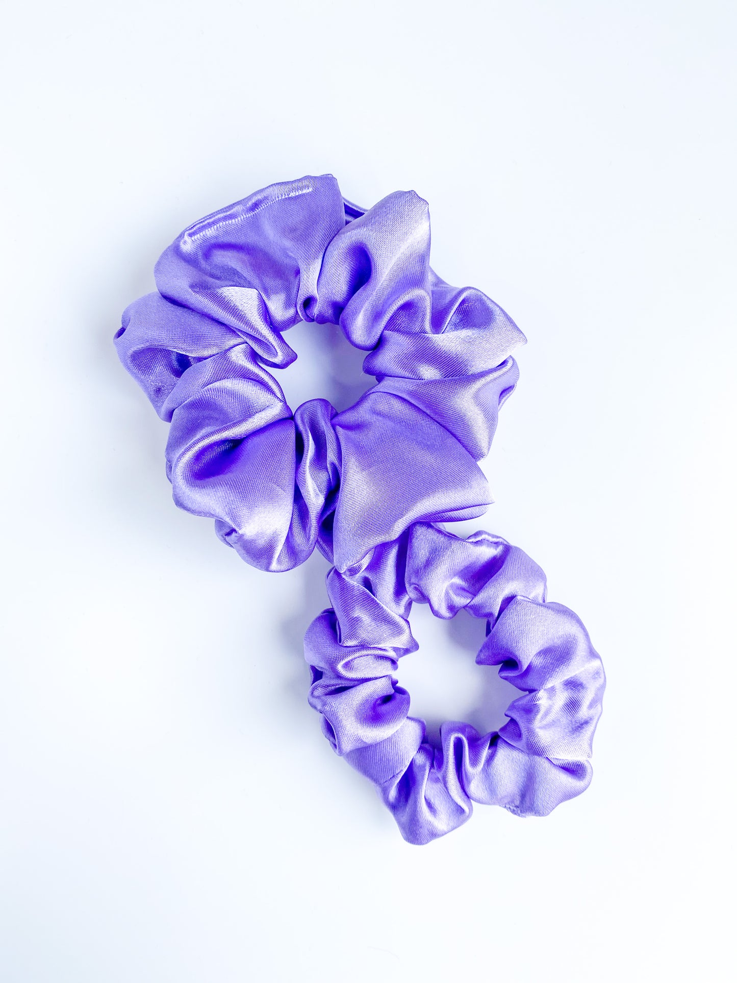 Satijnen scrunchie Lila (Moeder & dochter setje)