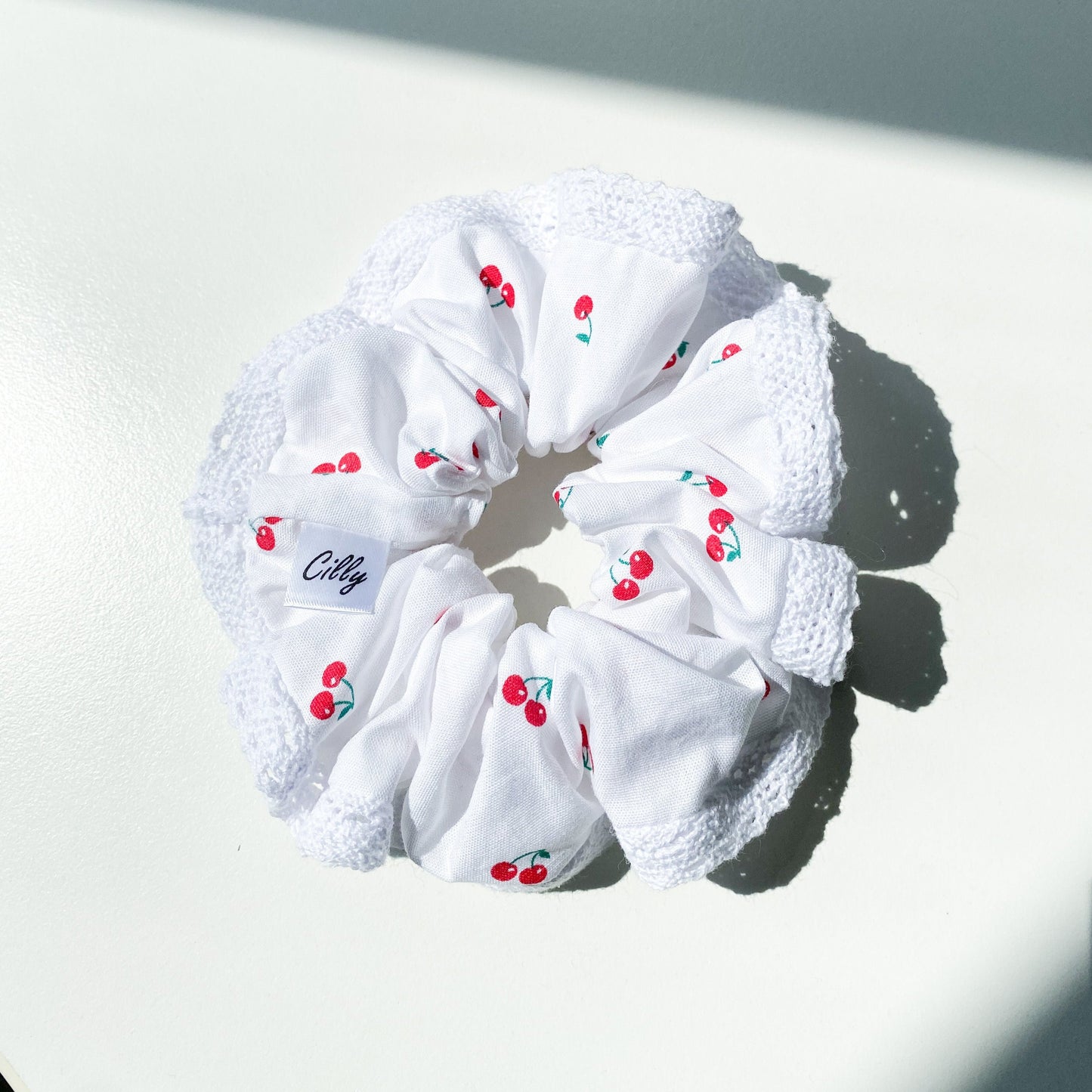Broderie Cherry Scrunchie