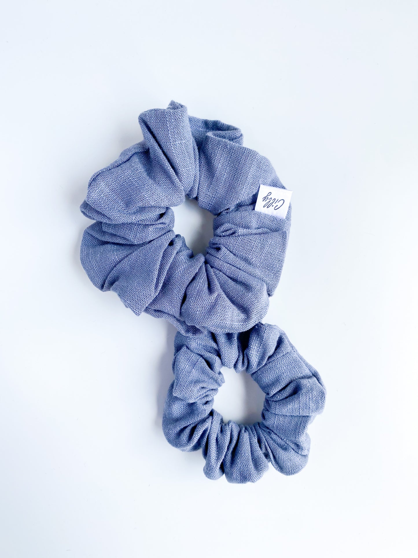 Lynn scrunchie Staal Blauw (Moeder & dochter setje)