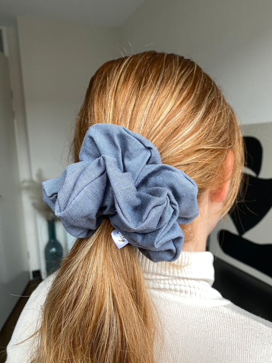 XL Lynn scrunchie Staal Blauw