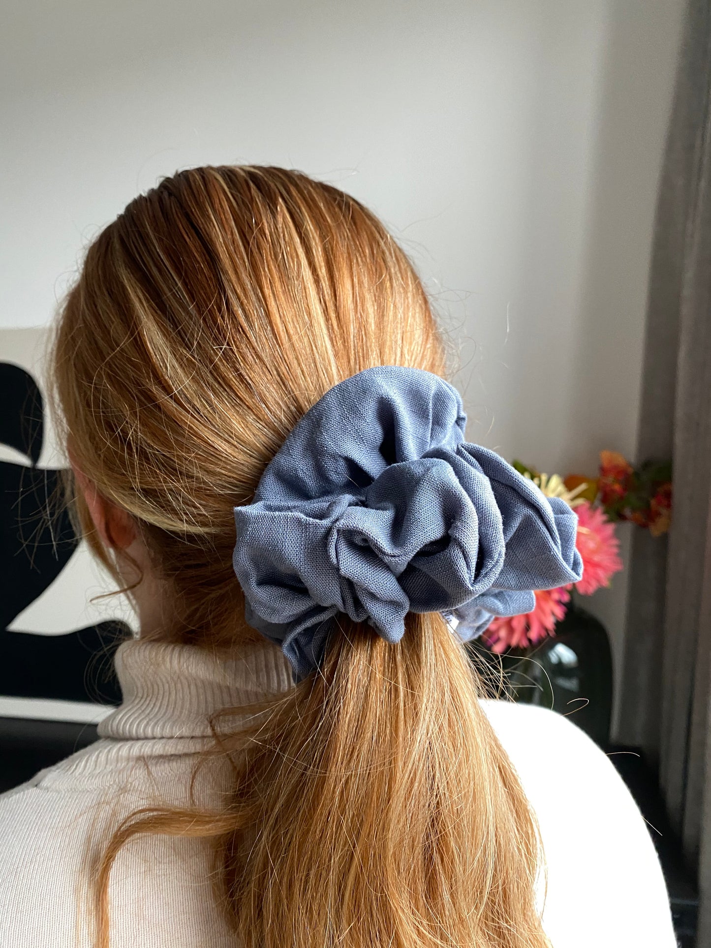 XL Lynn scrunchie Staal Blauw