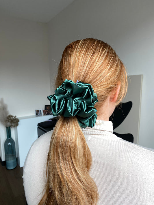 XL satijn scrunchie Geel