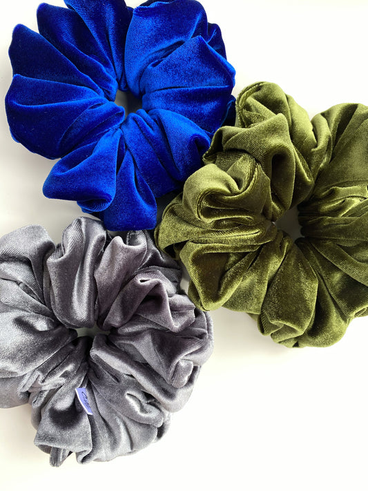 XL Violet scrunchie Kobalt blauw