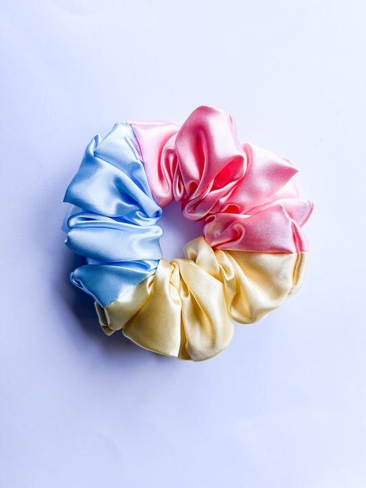 XL satijnen scrunchie Pastel x3 Licht Blauw
