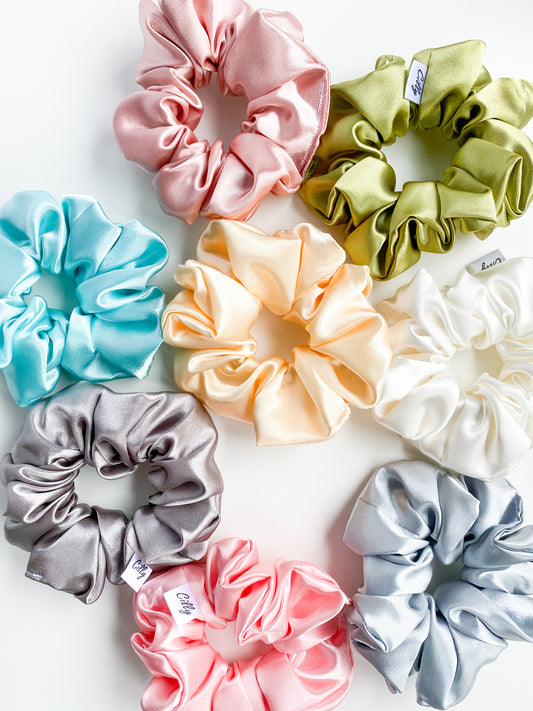 Satijnen scrunchie Oud roze