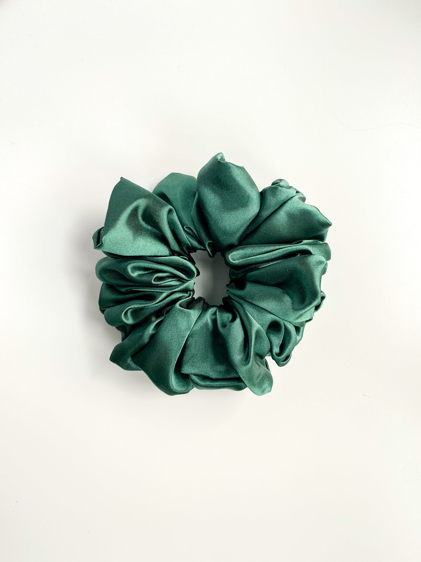 XL Satijnen scrunchie Donker groen