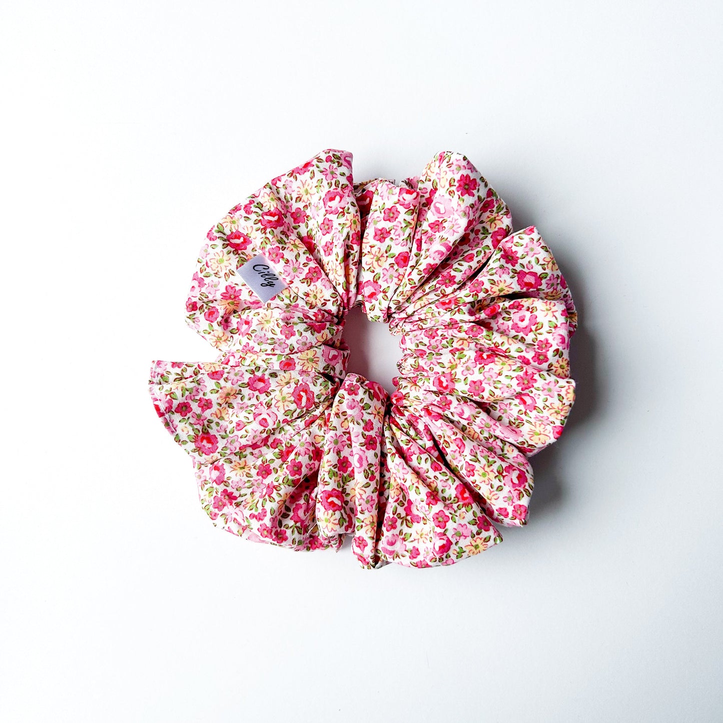 Fleur roze XL scrunchie