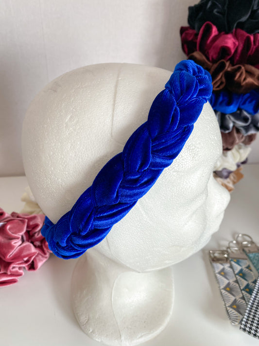 Velvet Haarband Kobalt blauw