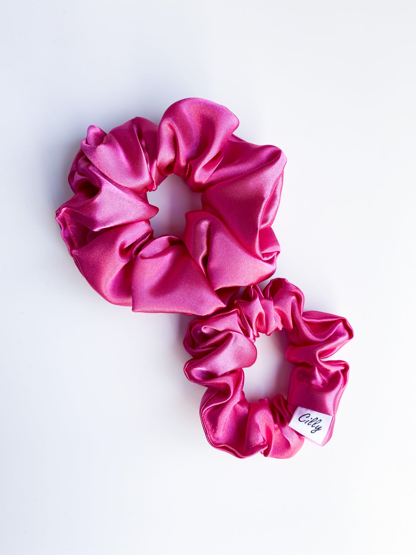 Satijnen scrunchie Roze (Moeder & dochter setje)