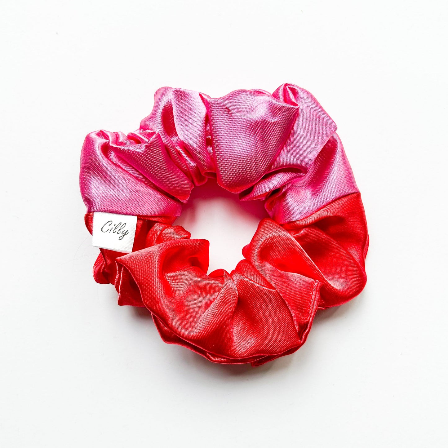 Satijnen scrunchie 2 kleurig zwart& wit