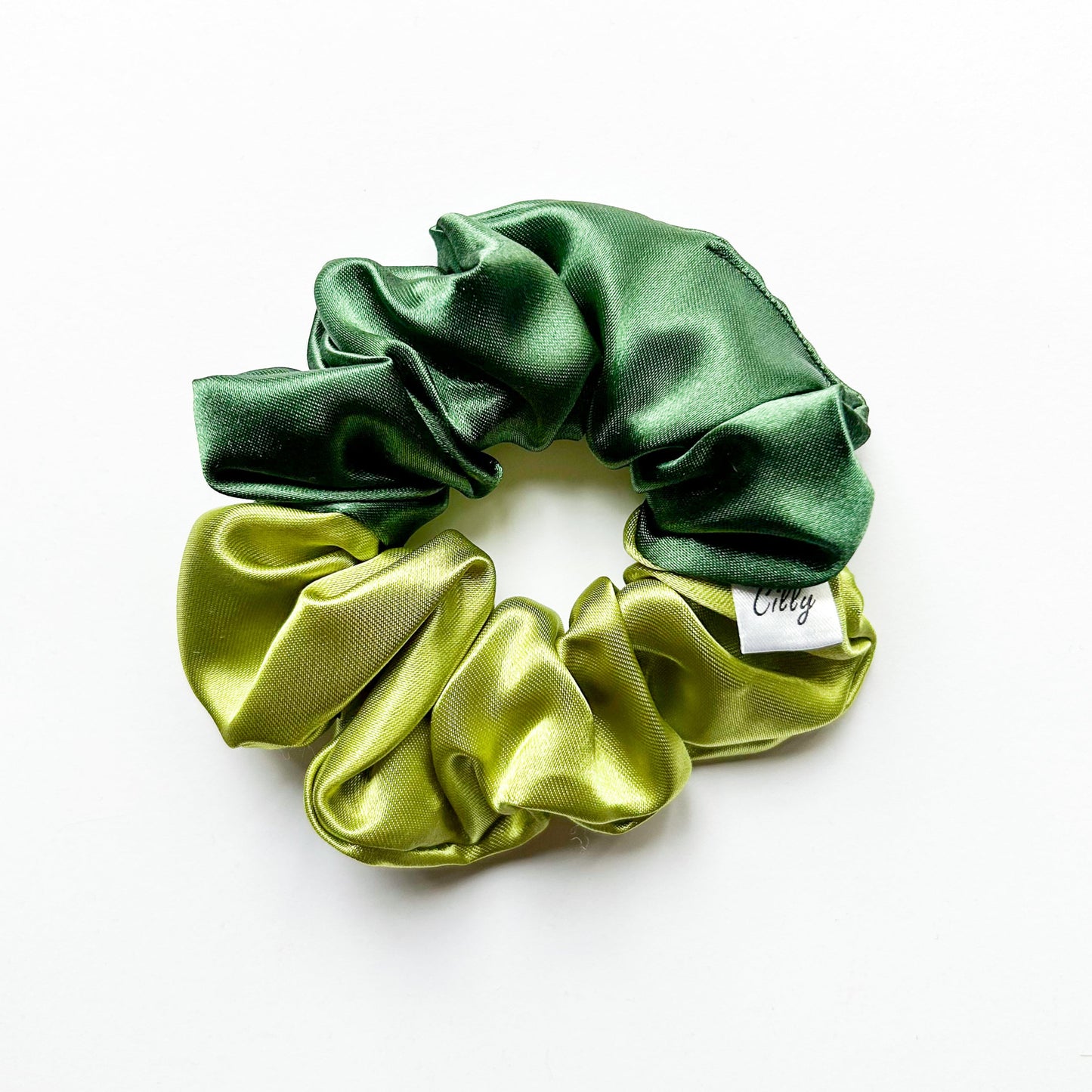 Satijnen scrunchie 2 kleurig zwart& wit