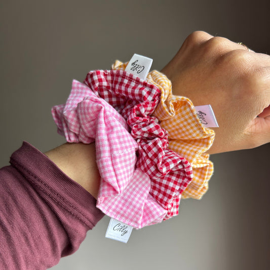 Gigi Scrunchie mini ruit Roze