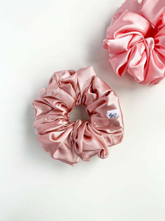 XL satijn scrunchie Oud Roze