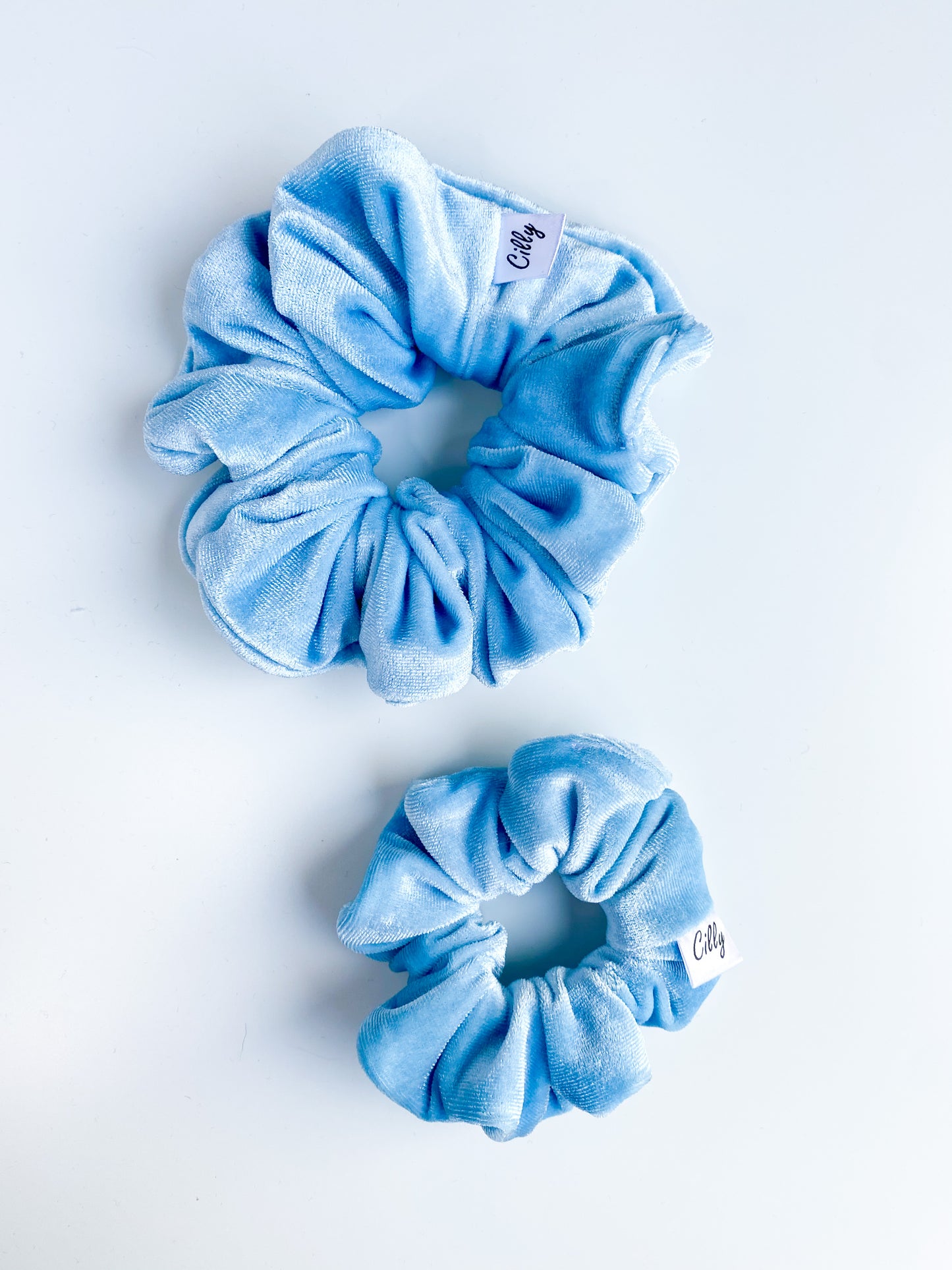 Violet scrunchie Licht Blauw (Moeder & dochter setje)