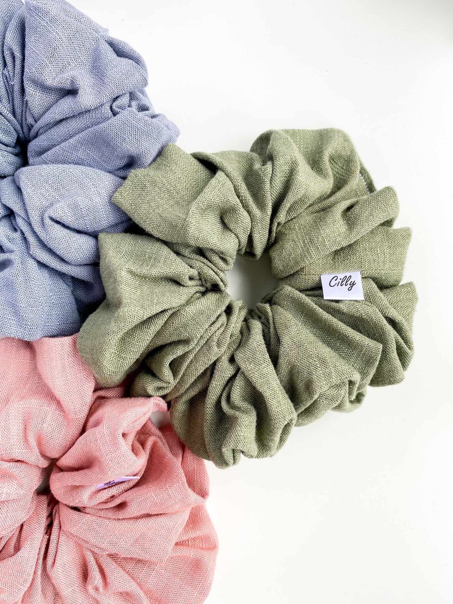 XL linnen scrunchies