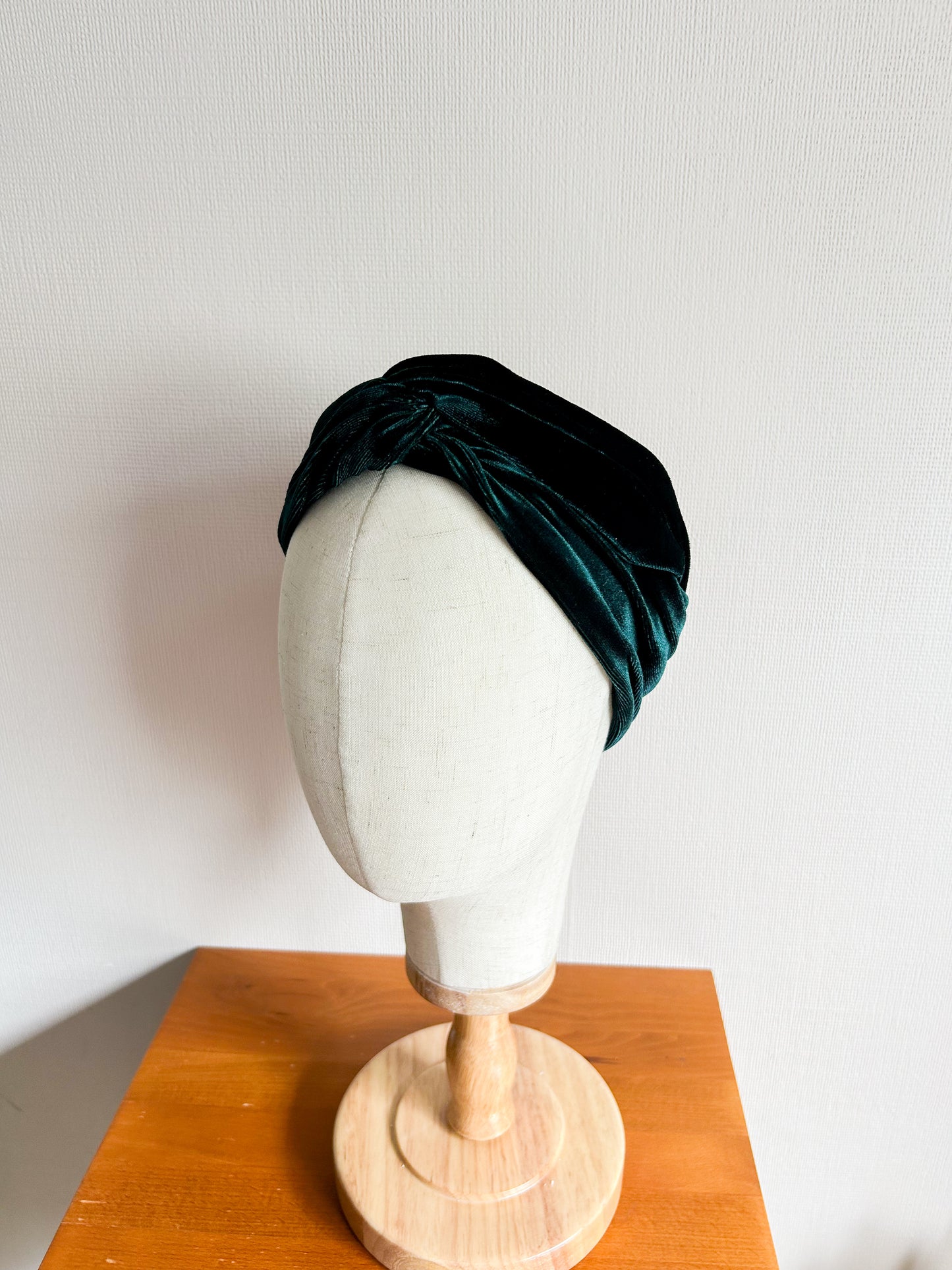 IJzerdraad haarband emerald velvet