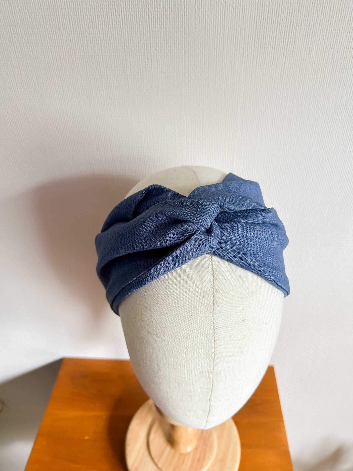 IJzerdraad haarband linnen blauw