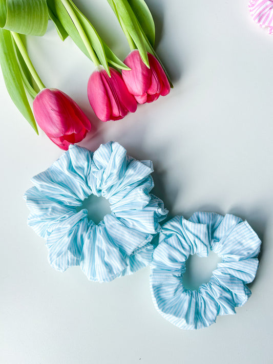 Gigi Scrunchie streep Licht blauw