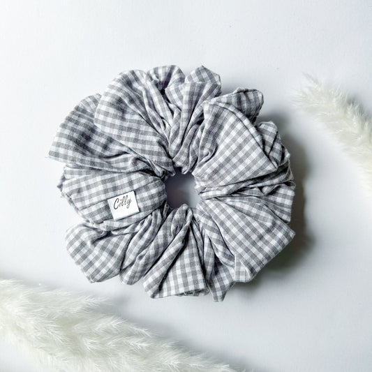 (Kopie) Gigi XL Scrunchie mini ruit grijs