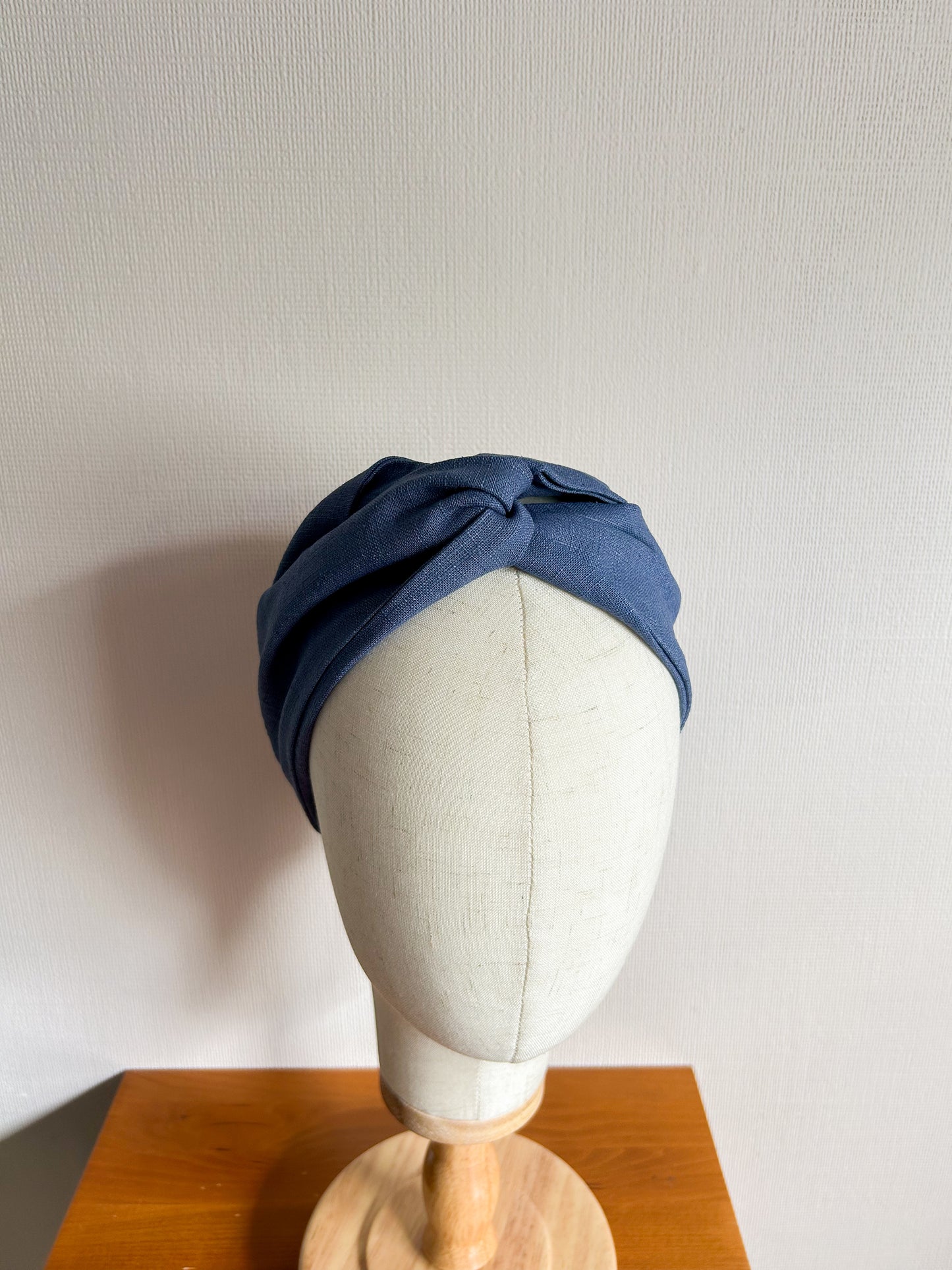 IJzerdraad haarband linnen blauw
