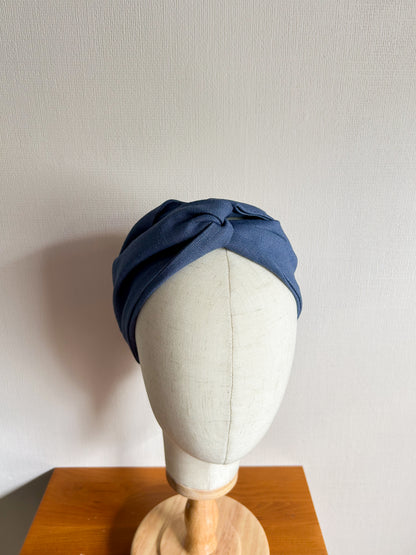 IJzerdraad haarband linnen blauw