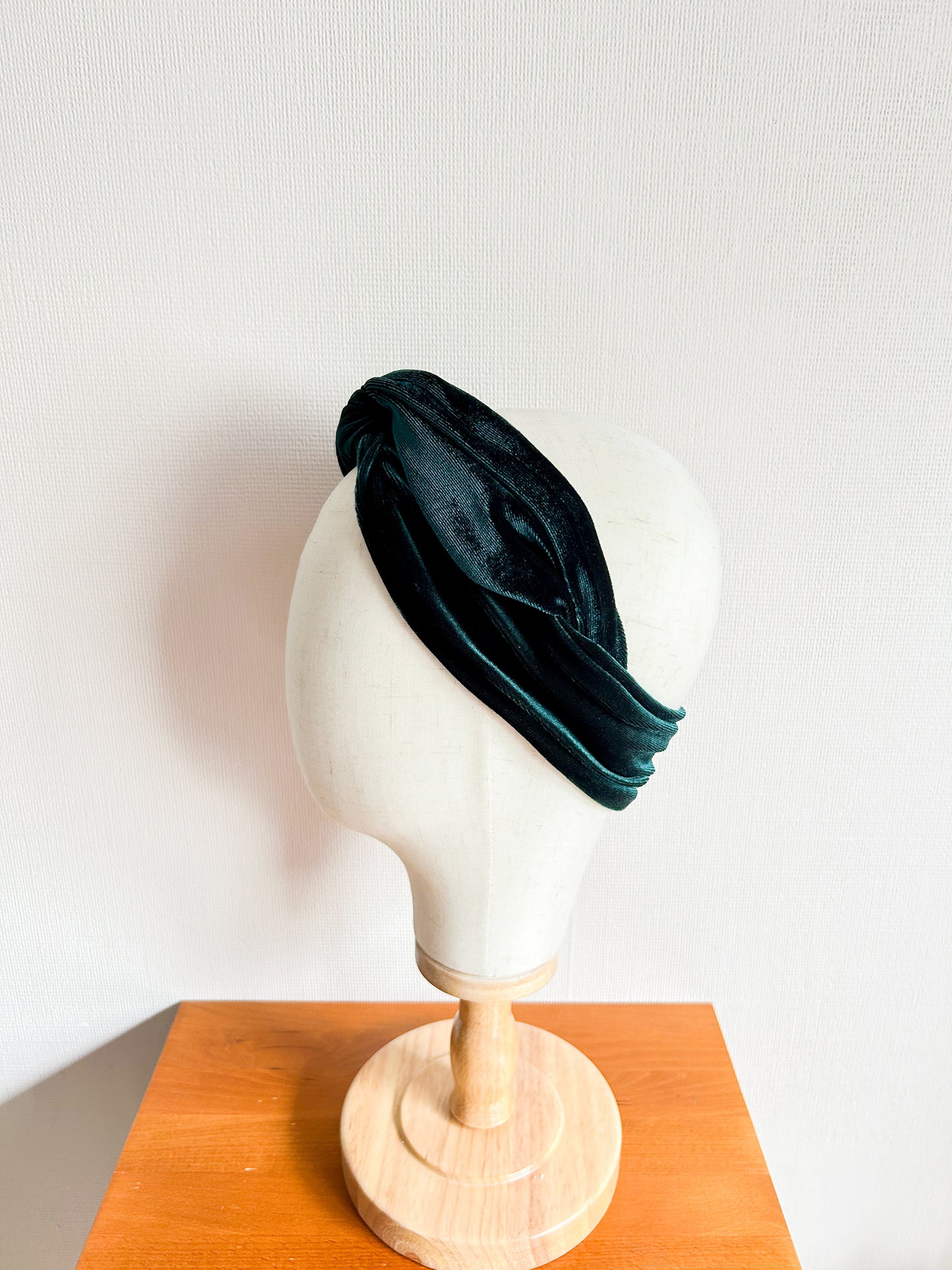 IJzerdraad haarband emerald velvet