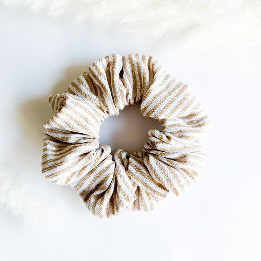 Gigi Scrunchie Beige Streep