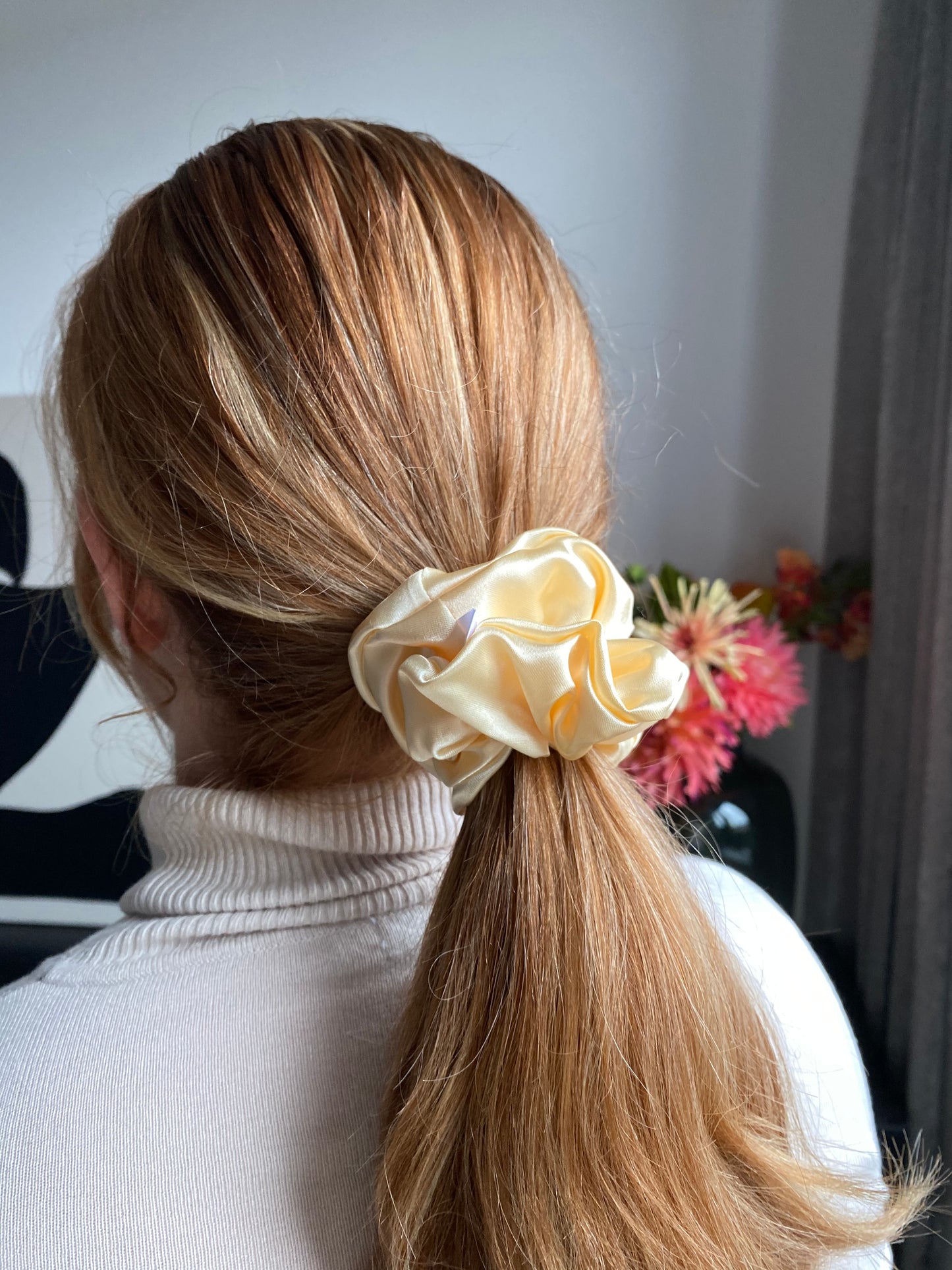 Satijnen scrunchie Oud roze