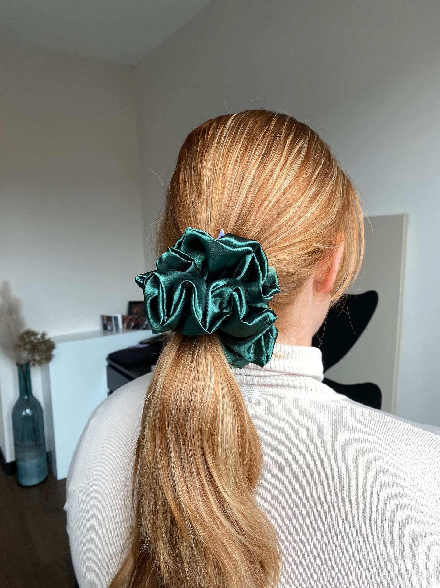 XL satijn scrunchie Licht groen