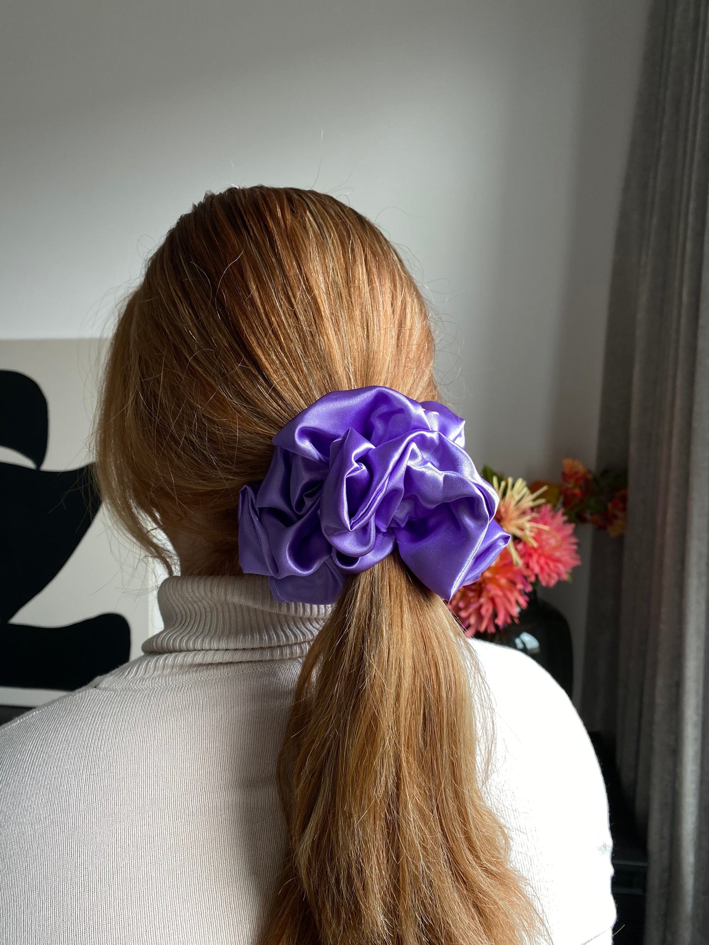 XL satijn scrunchie Licht roze