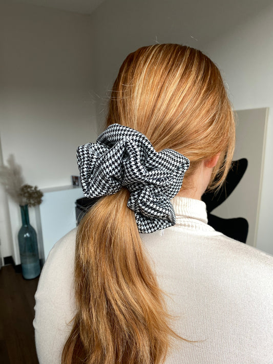 XL Pied de Poule scrunchie