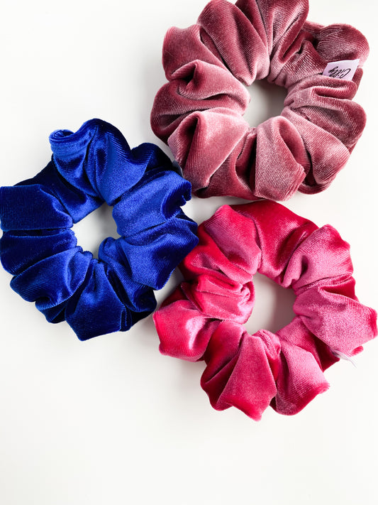 Violet scrunchie Kobalt blauw