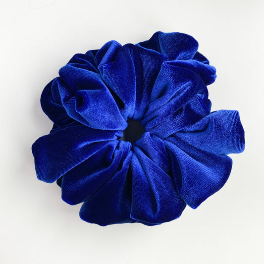 XL Violet scrunchie Kobalt blauw