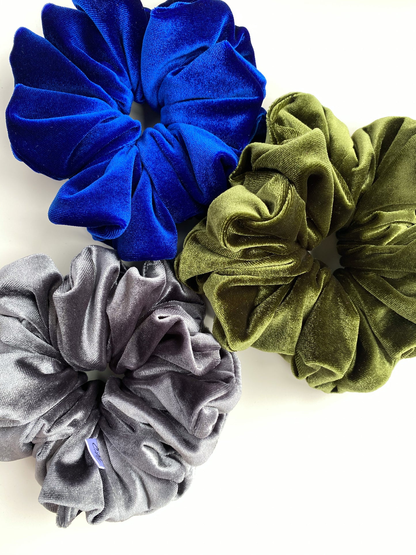 XL Violet scrunchie Kobalt blauw