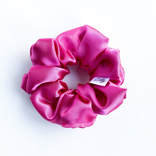 Satijnen scrunchie Magenta