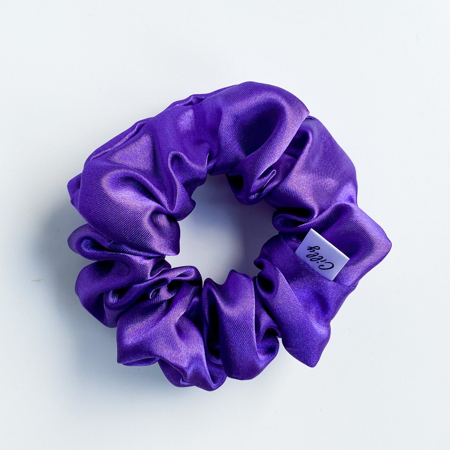 Satijnen scrunchie Paars