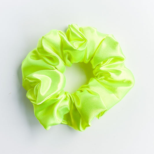 Satijnen scrunchie Neon Geel