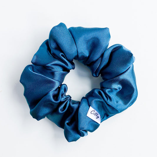 Satijnen scrunchie Petrol