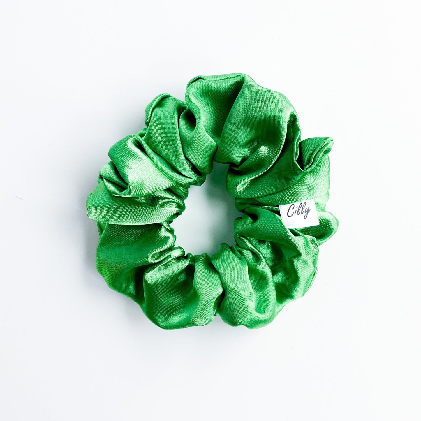 Satijnen scrunchie Groen