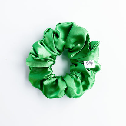 Satijnen scrunchie Groen