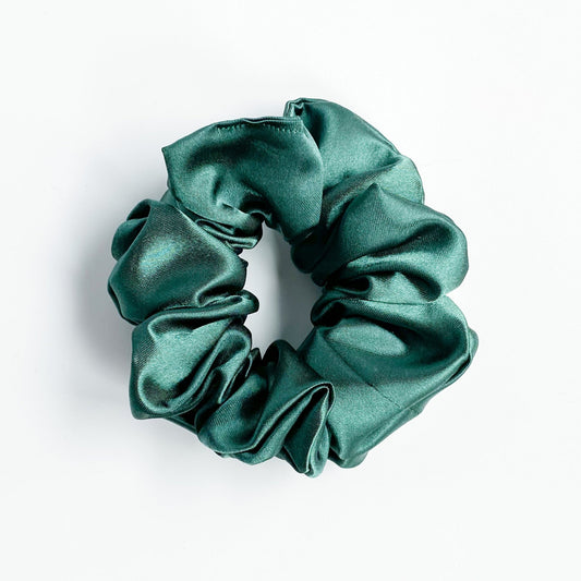 Satijnen scrunchie Donker Groen