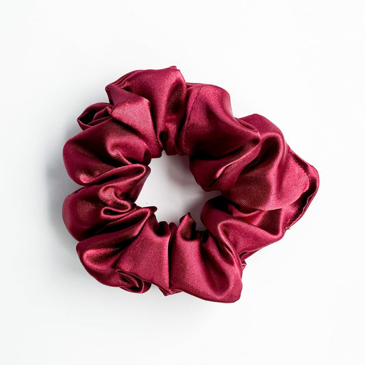 Satijnen scrunchie Bordeaux