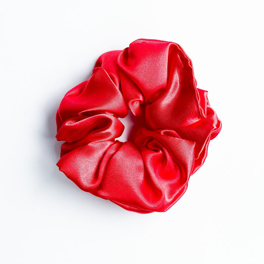 Satijnen scrunchie Rood
