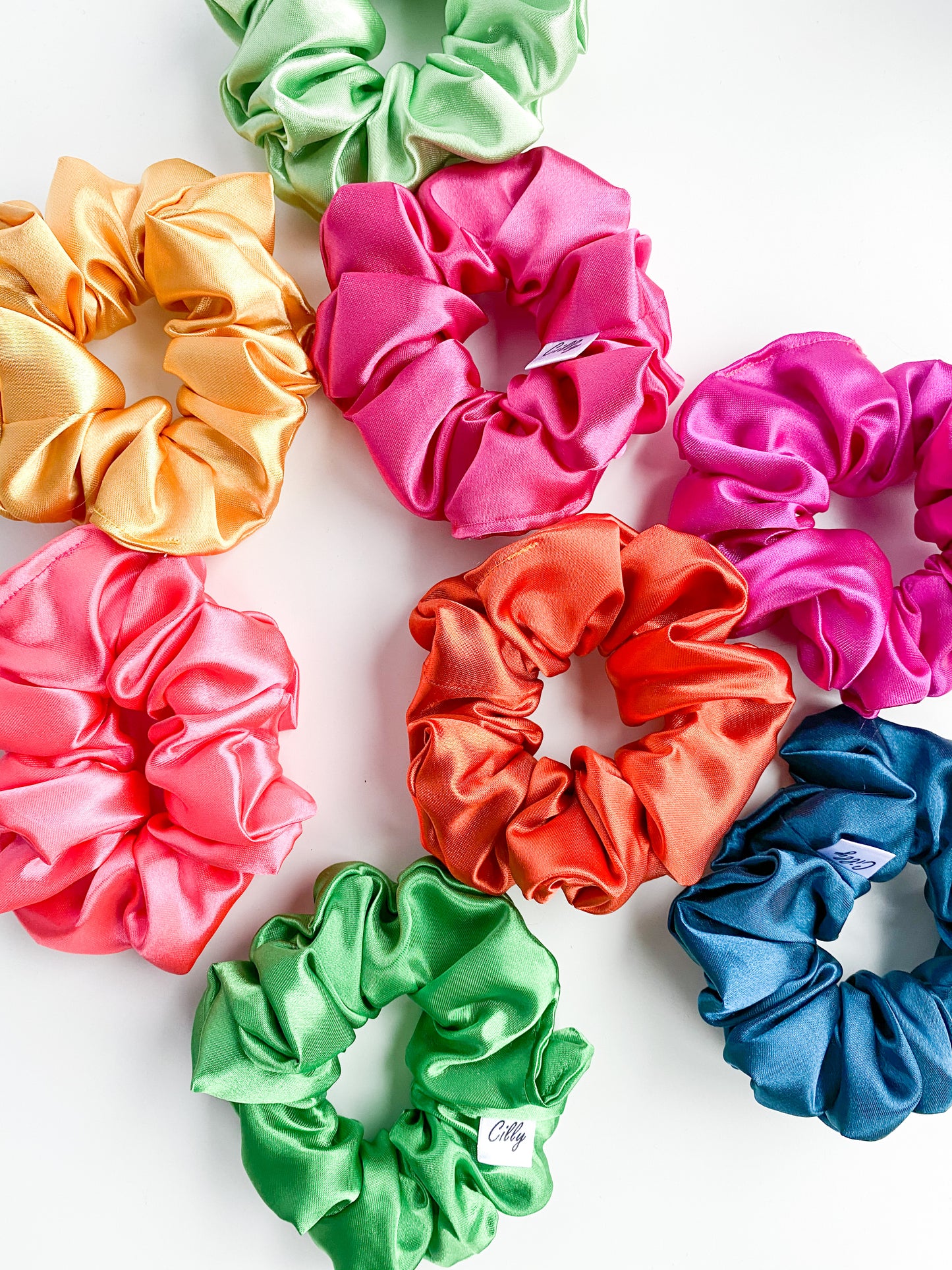Satijnen scrunchie Groen