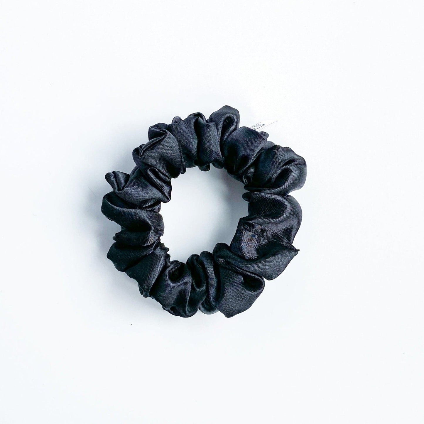 XS Satijnen scrunchie Zwart