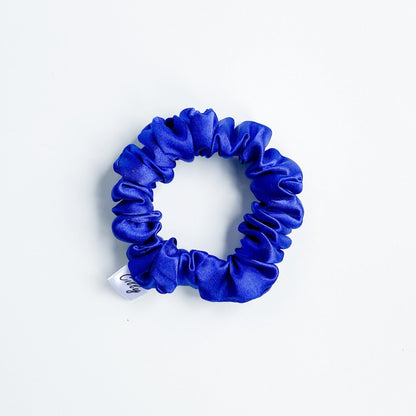 XS Satijnen scrunchie Kobalt Blauw