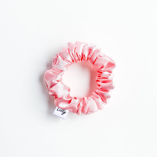 XS Satijnen scrunchie Licht roze