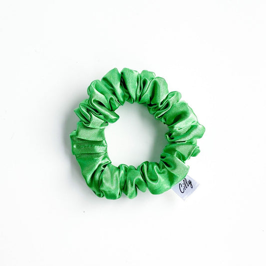 XS Satijnen scrunchie Groen